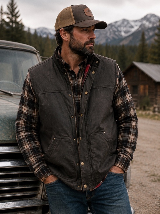 Mountain and Isles Other - Men's Quilted Work Vest - Black
